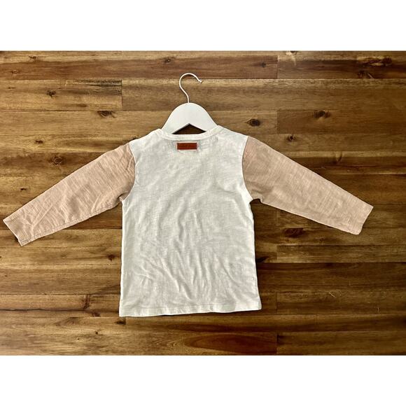 NEW Velvet Fawn Cowboy Boots Graphic Long Sleeve Cotton Tee Top White Tan 4T - Picture 7 of 8